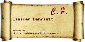Czeider Henriett névjegykártya